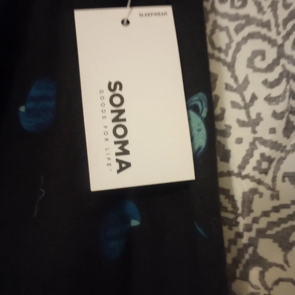 NWT Sonoma Cosmic Flannel Jogger Pajamas Side Pockets Open Fly Men Size Medium